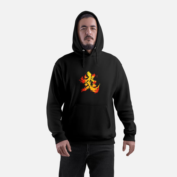 Premium Ninja Clan Hoodie – Fire Kanji Front, Rogue Warrior Back