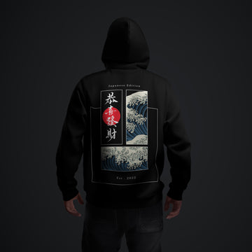 Japanese Edition Wave Art Hoodie – Premium Winter Collection