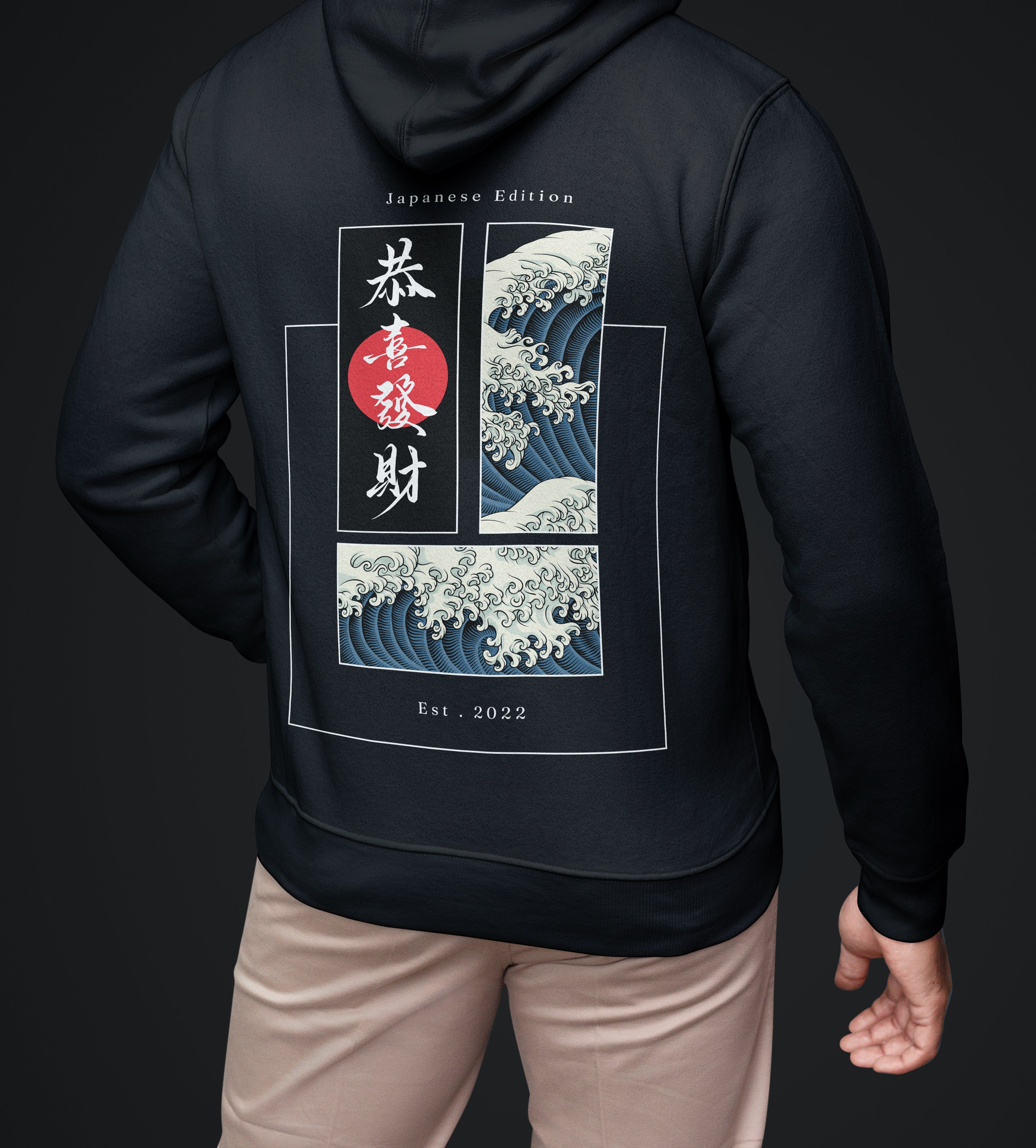Japanese Edition Wave Art Hoodie – Premium Winter Collection