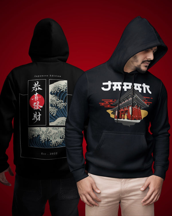 Japanese Edition Wave Art Hoodie – Premium Winter Collection