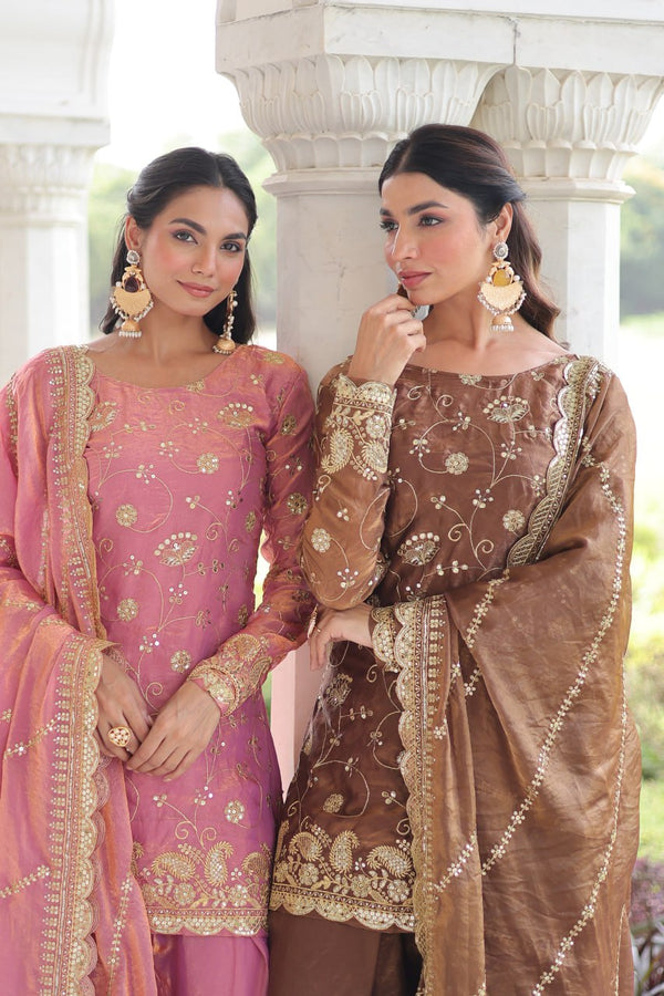 Premium Designer Readymade Top–Sharara–Dupatta Set 2025