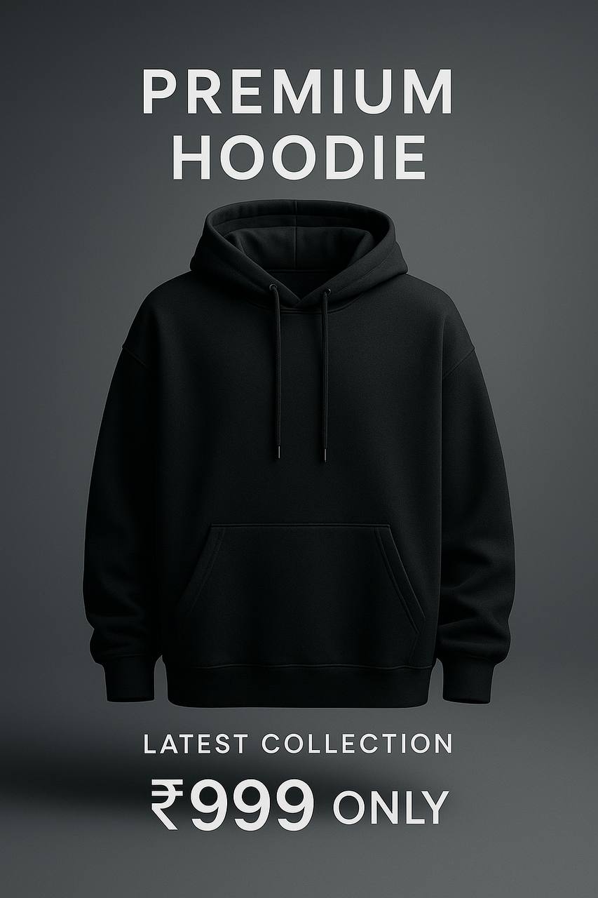 Premium Oversized Black Hoodie – Unisex