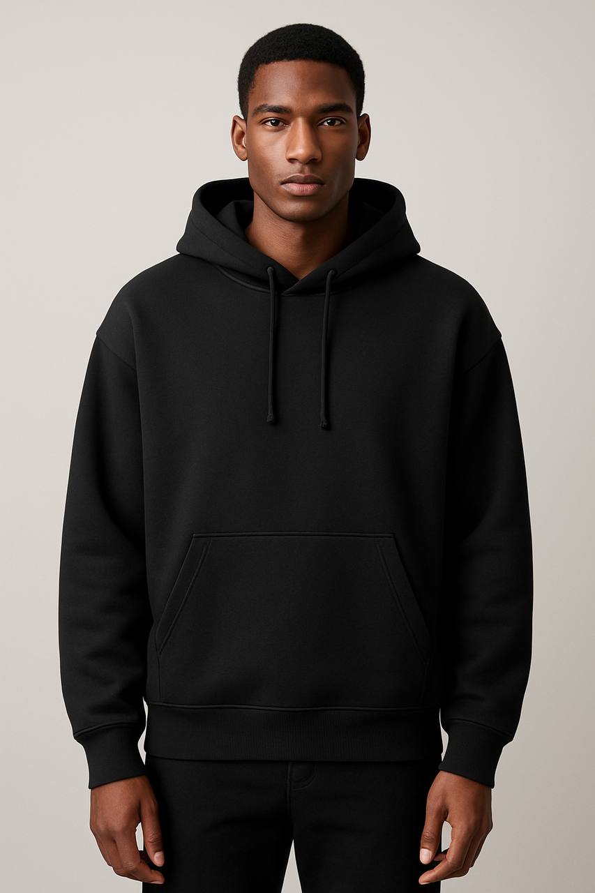 Premium Oversized Black Hoodie – Unisex