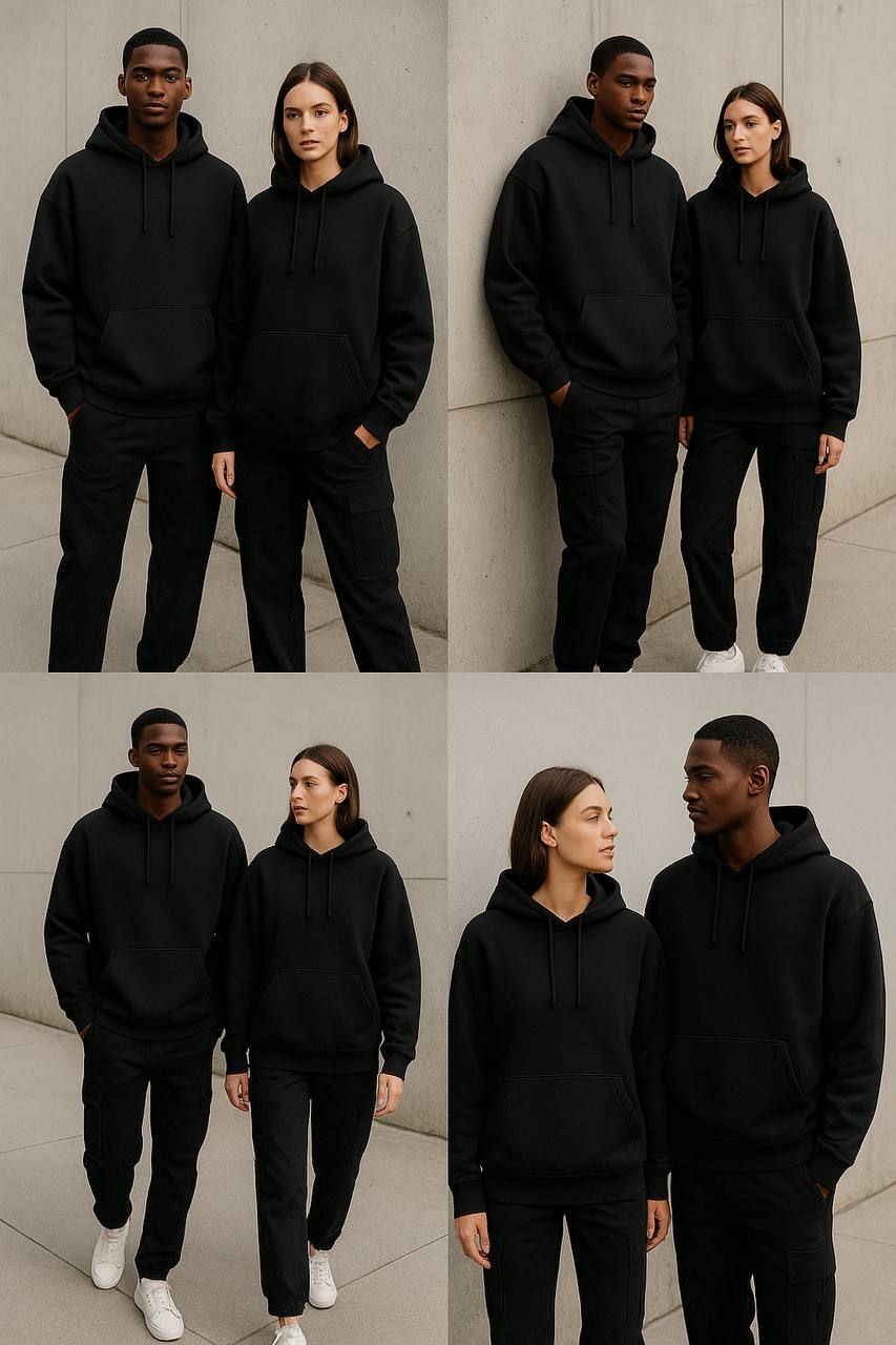 Premium Oversized Black Hoodie – Unisex